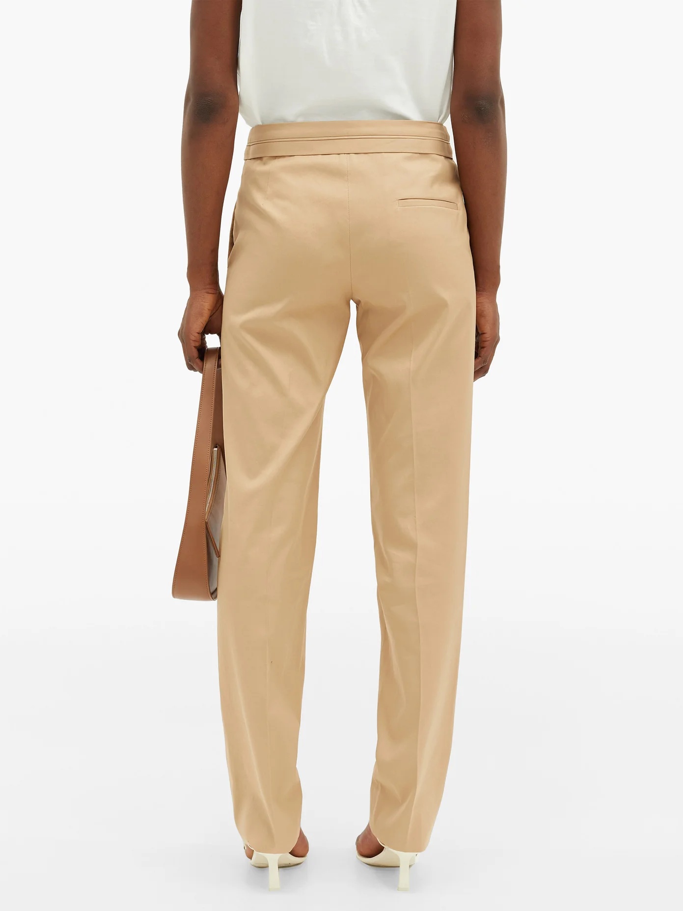 Larry pleated-waist cotton-twill trousers - 5