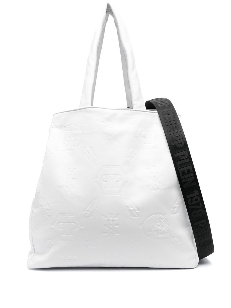 embossed monogram tote bag 1