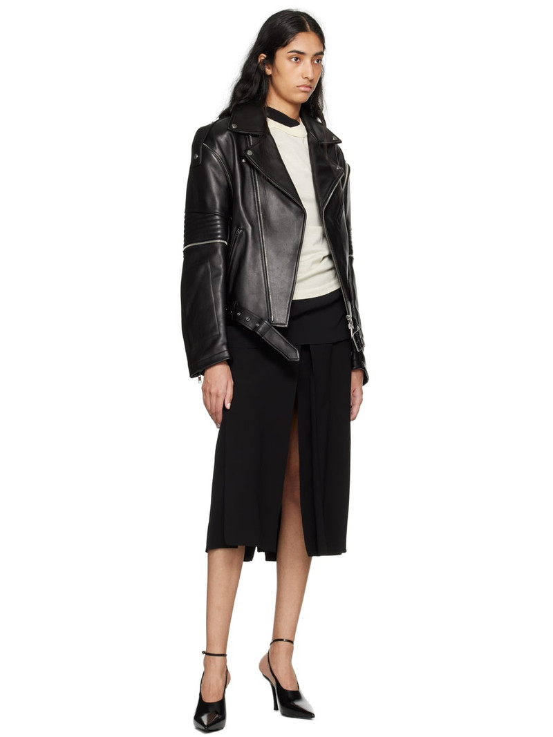 Helmut Lang Black Astro Biker Leather Jacket outlook