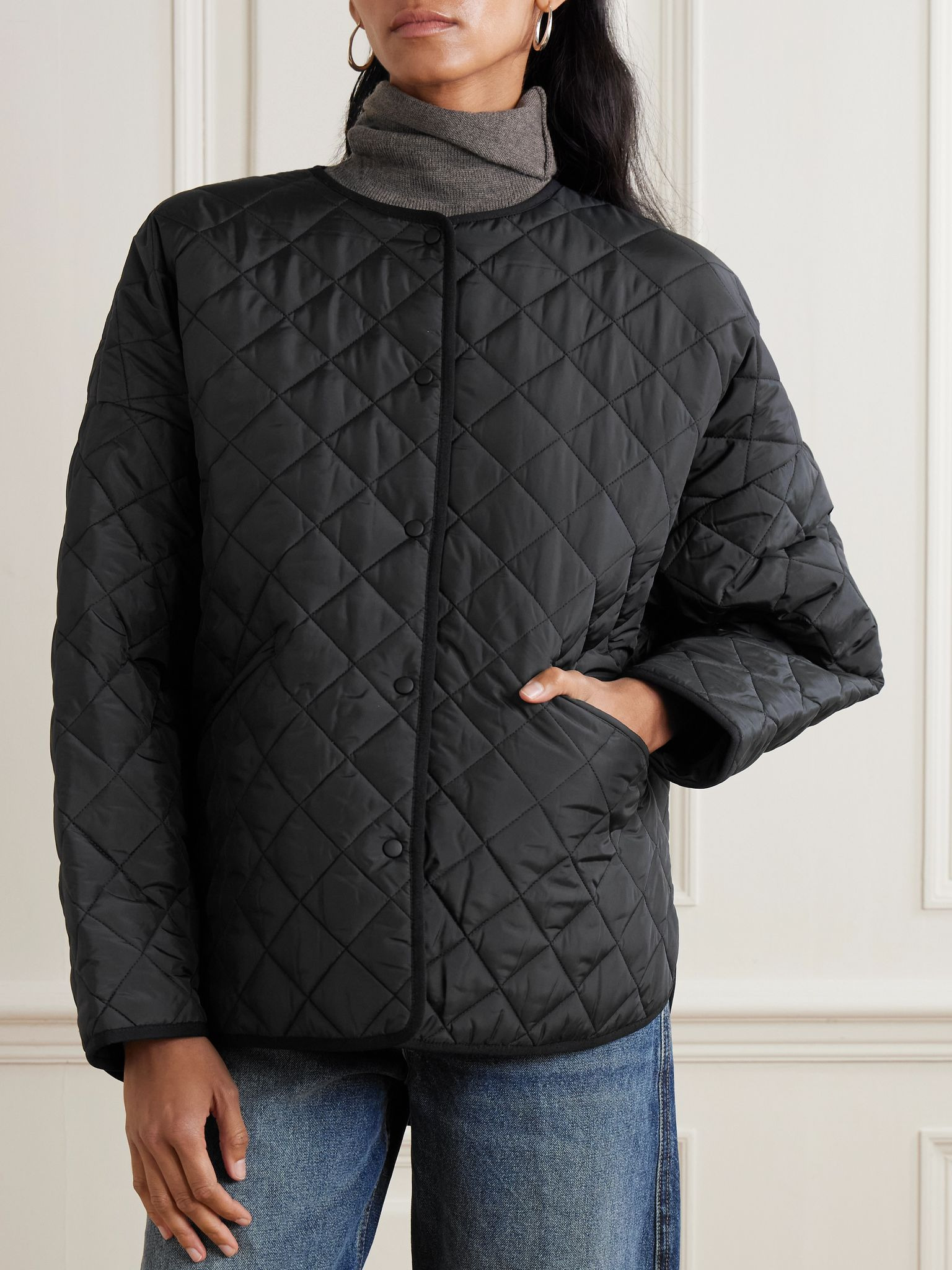 Quilted recycled-shell jacket Black - 3