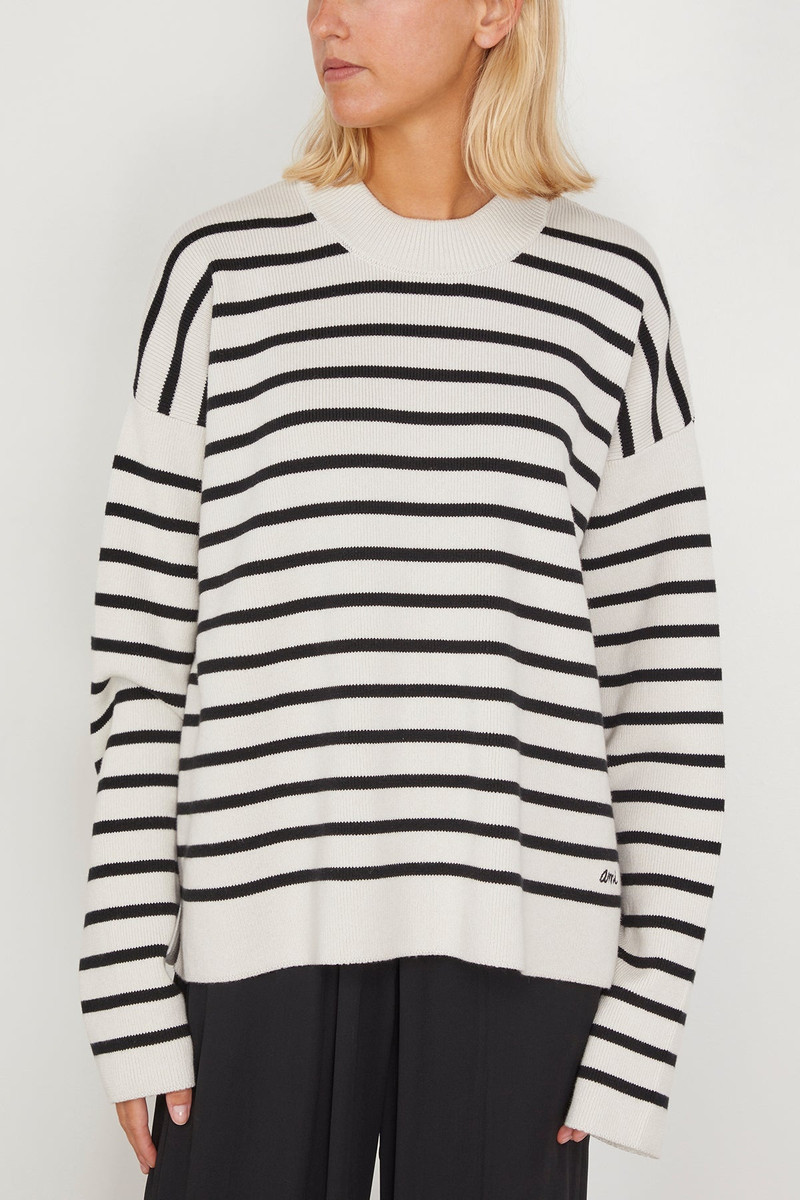 Embroidery Sailor Sweater in Chalk/Black 3