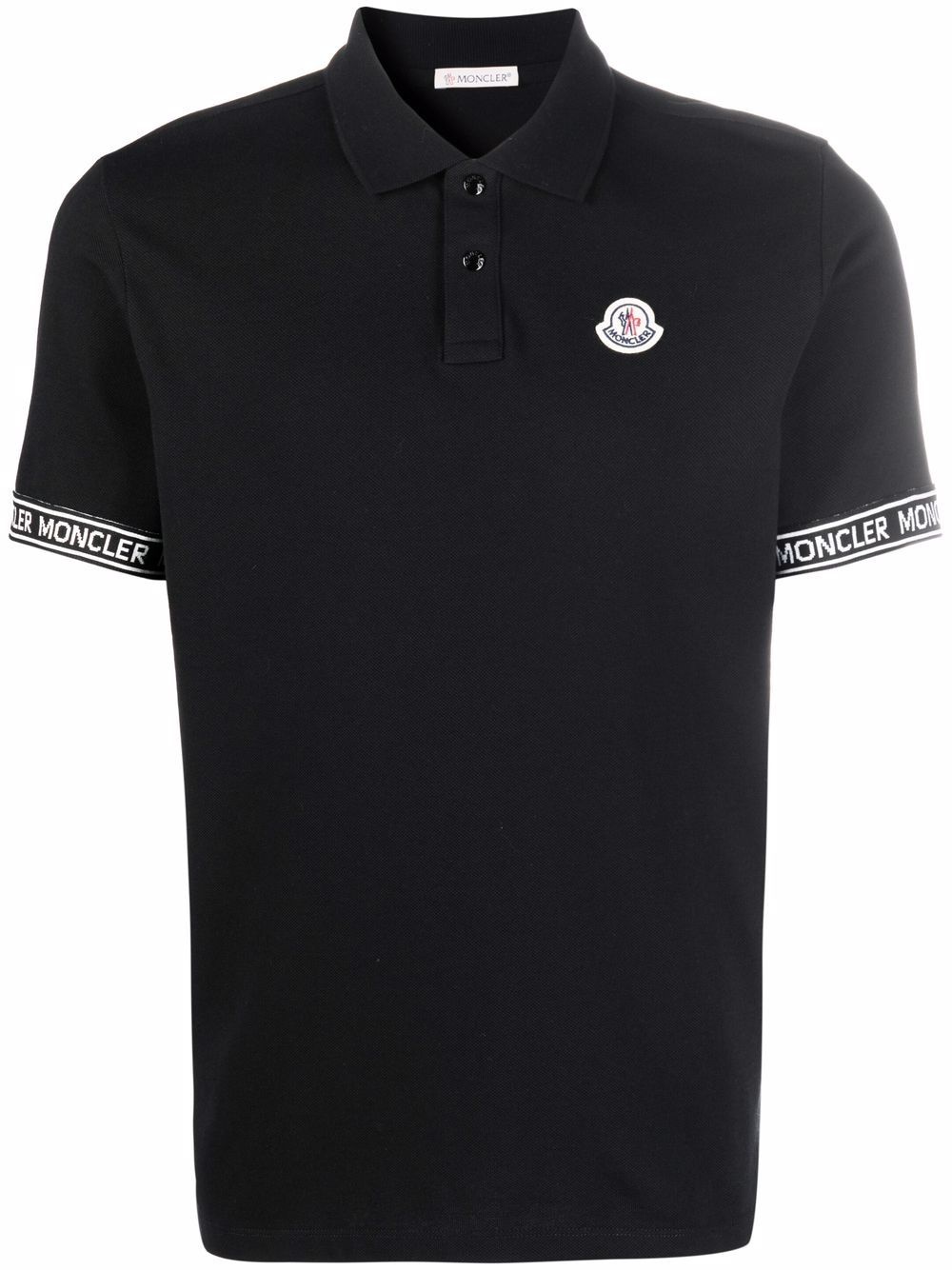 logo-patch polo shirt - 1