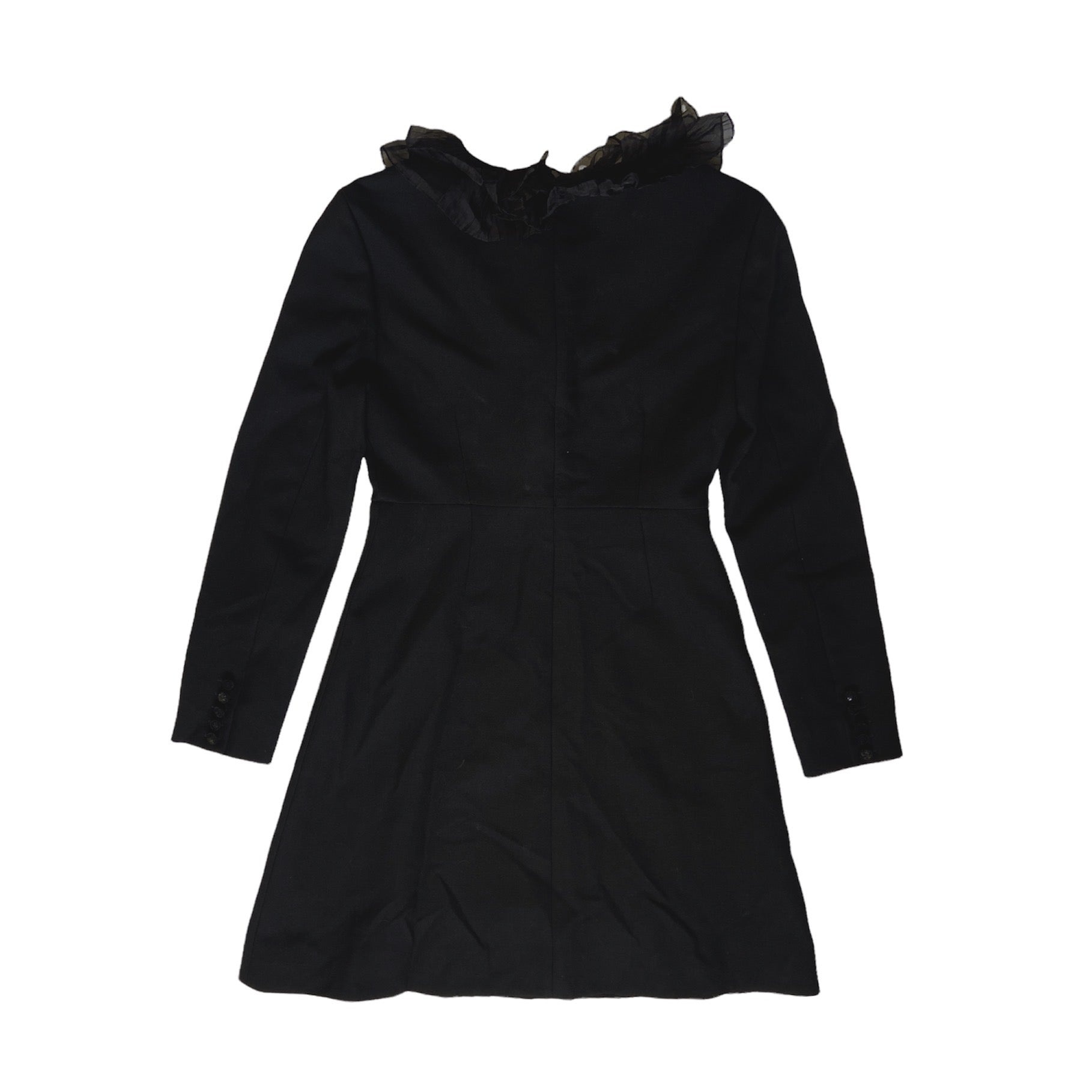 Saint laurent hedi fw14 ruffles wool dress 38 - 4