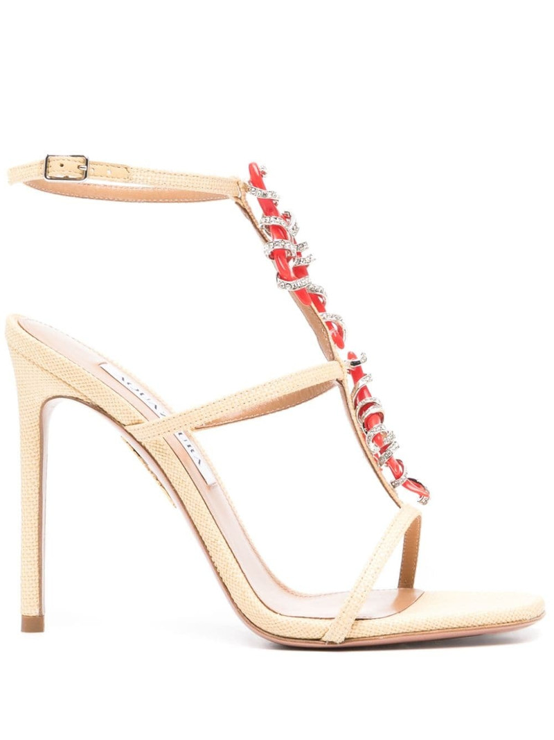 Capri Crush 105mm raffia sandals 1