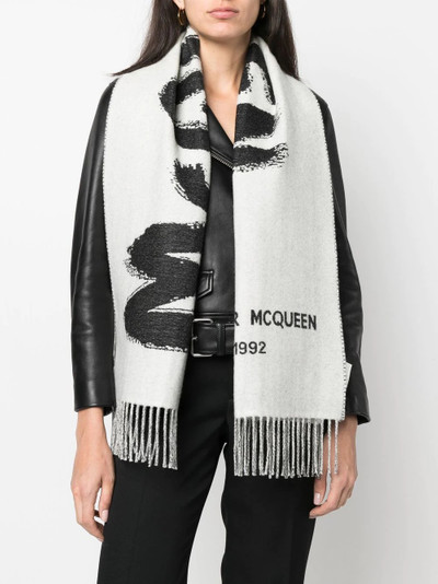 Alexander McQueen graffiti logo-print scarf outlook