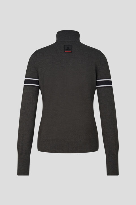 Azra Half-zip knitted pullover in Anthracite - 2