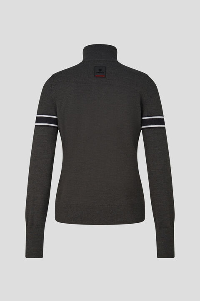 BOGNER Azra Half-zip knitted pullover in Anthracite outlook
