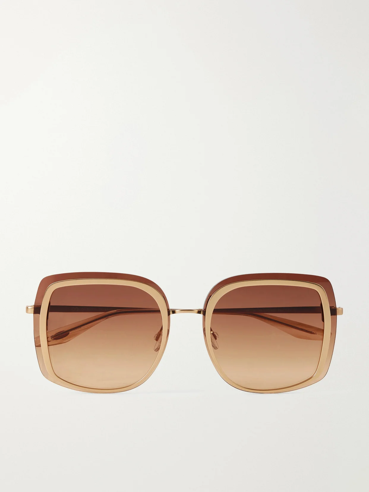 Halima Oversized Square-frame Gold-tone Titanium Sunglasses - 1