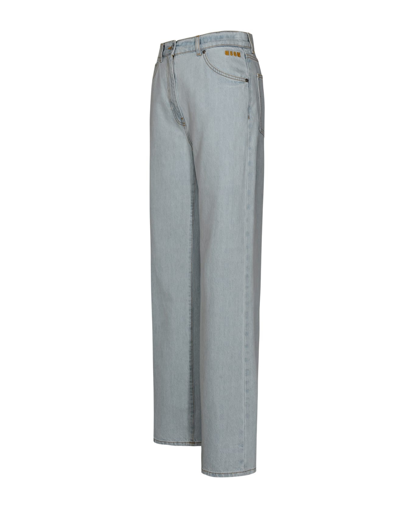 Light Blue Cotton Jeans - 2