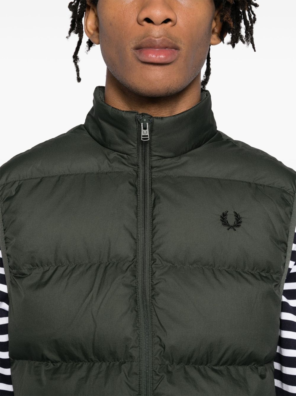 logo-embroidered padded jacket - 5