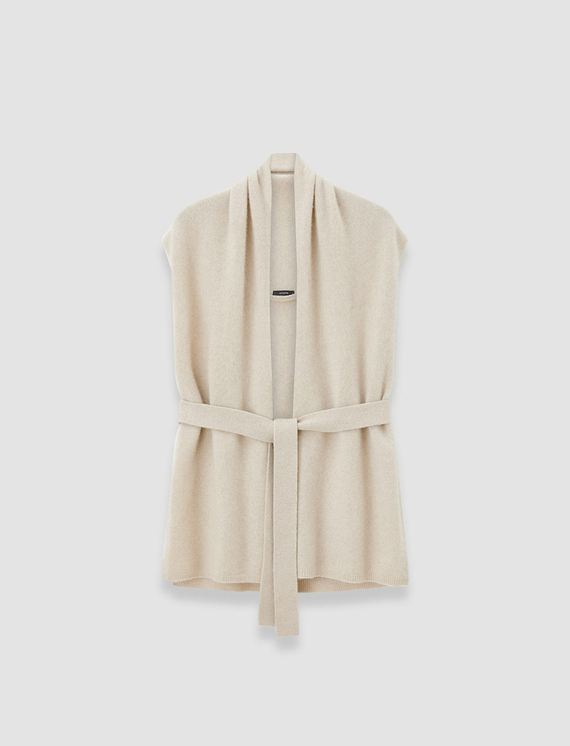 Brushed Cashmere Sleeveless Wrap 1