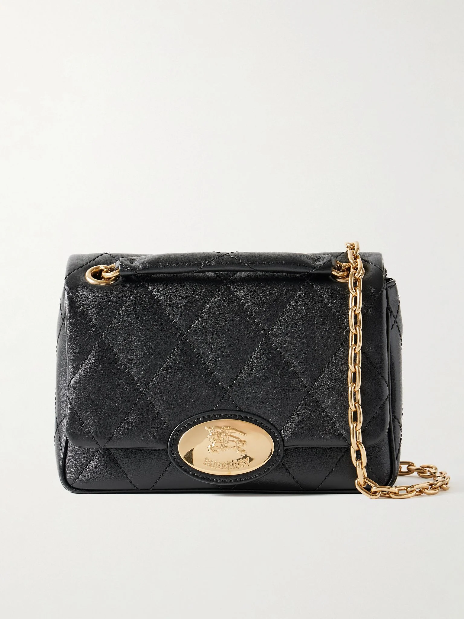 Embellished quilted leather shoulder bag Black - 1