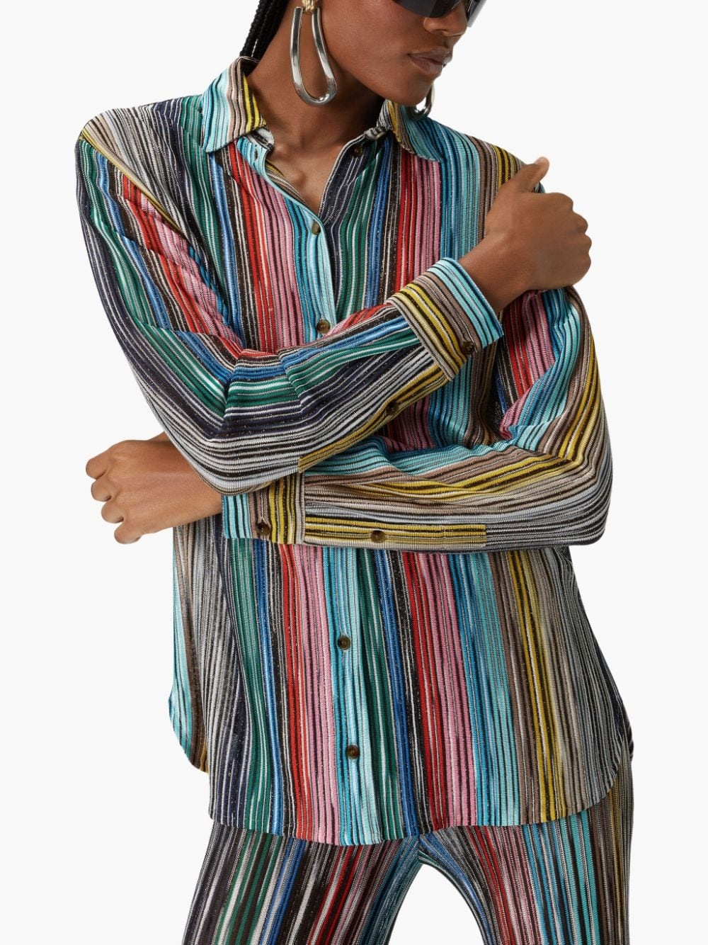 striped ribbed knit shirt - 4