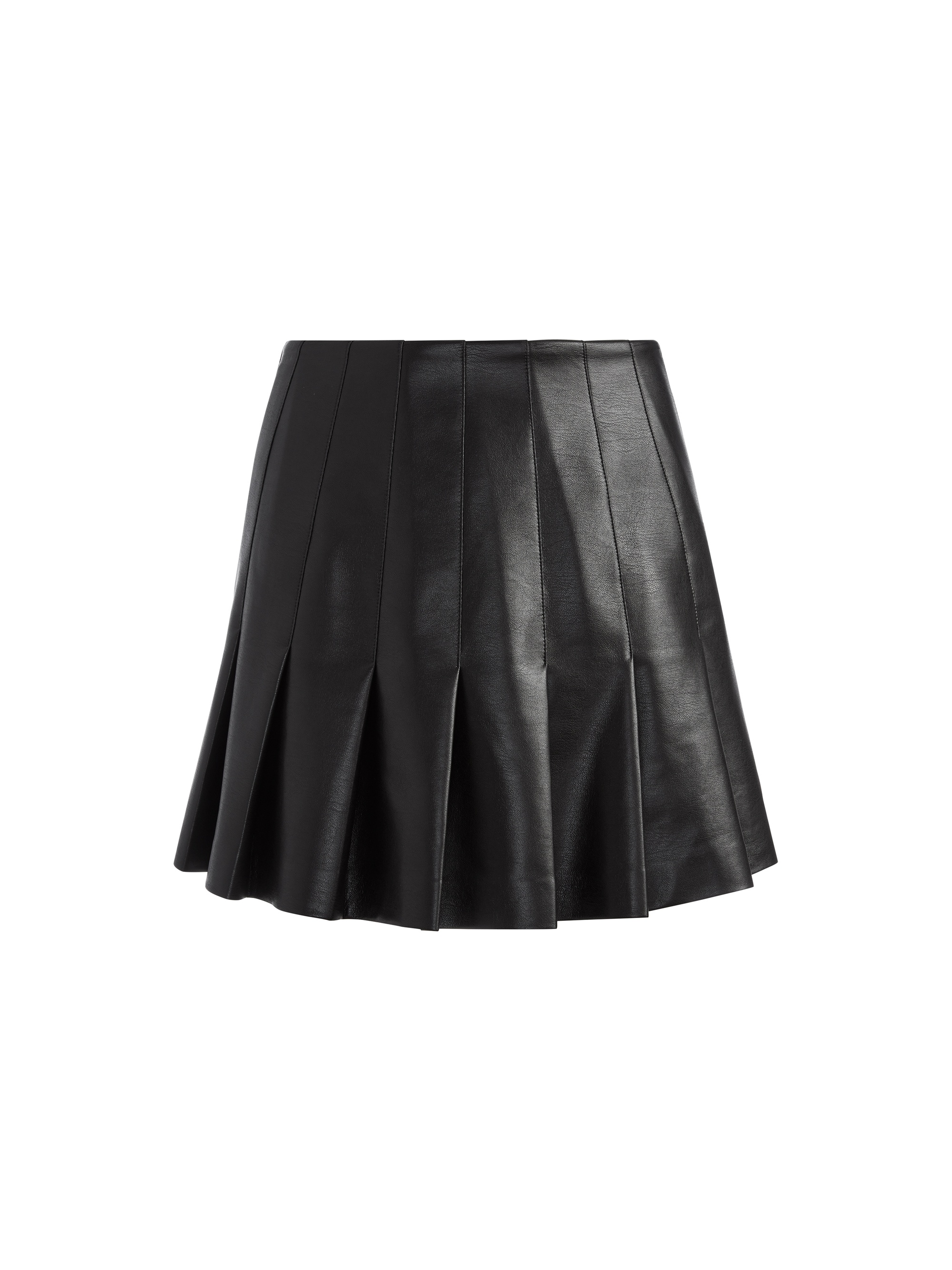 CARTER PLEATED VEGAN LEATHER MINI SKIRT - 1