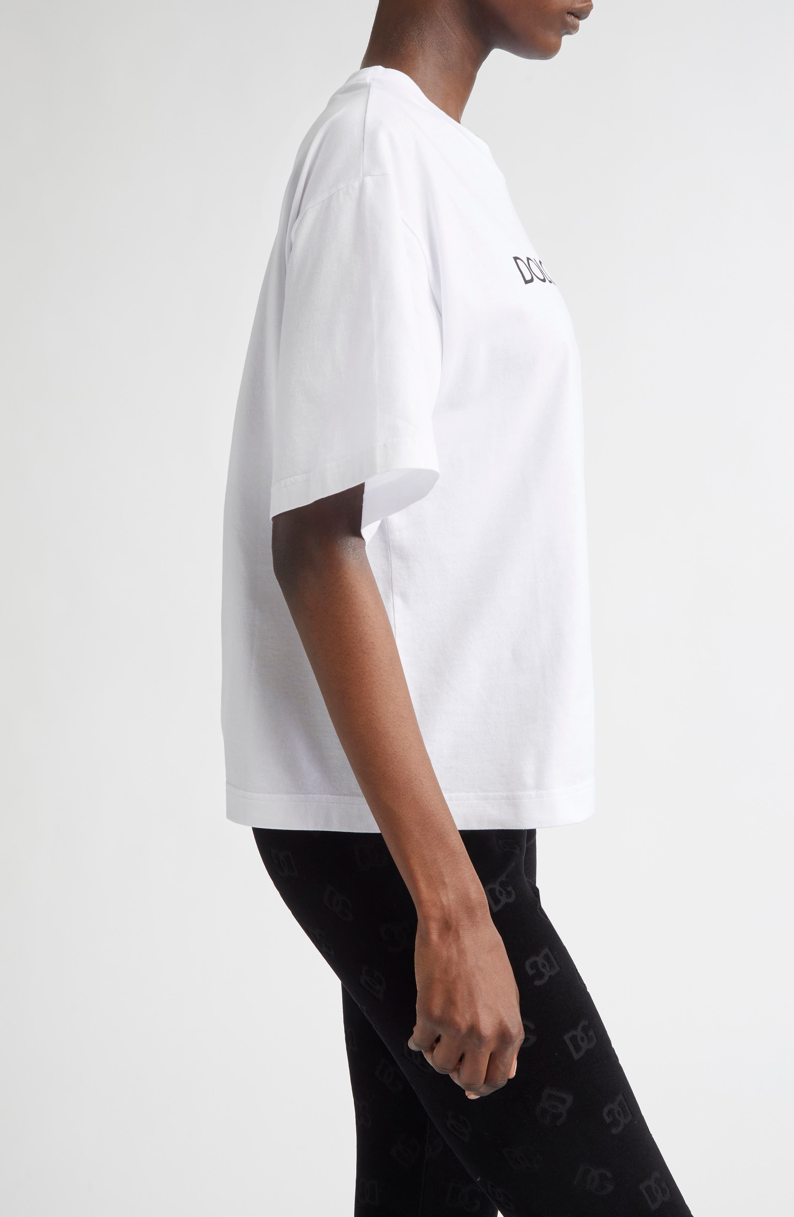 Dolce&Gabbana Logo Graphic T-Shirt in W0800 Bianco Ottico at Nordstrom - 4