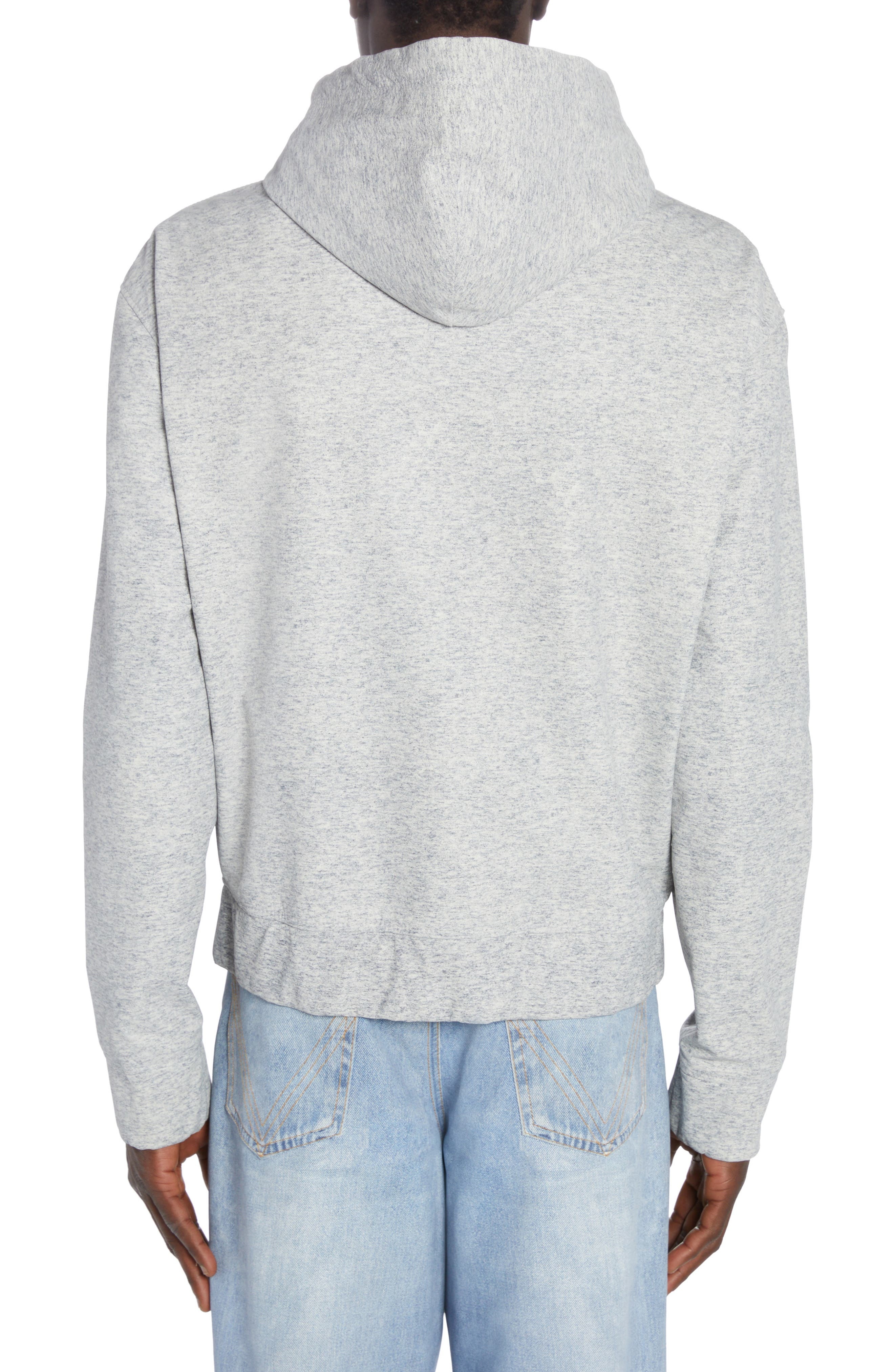 Heather Print Leather Zip Hoodie - 3