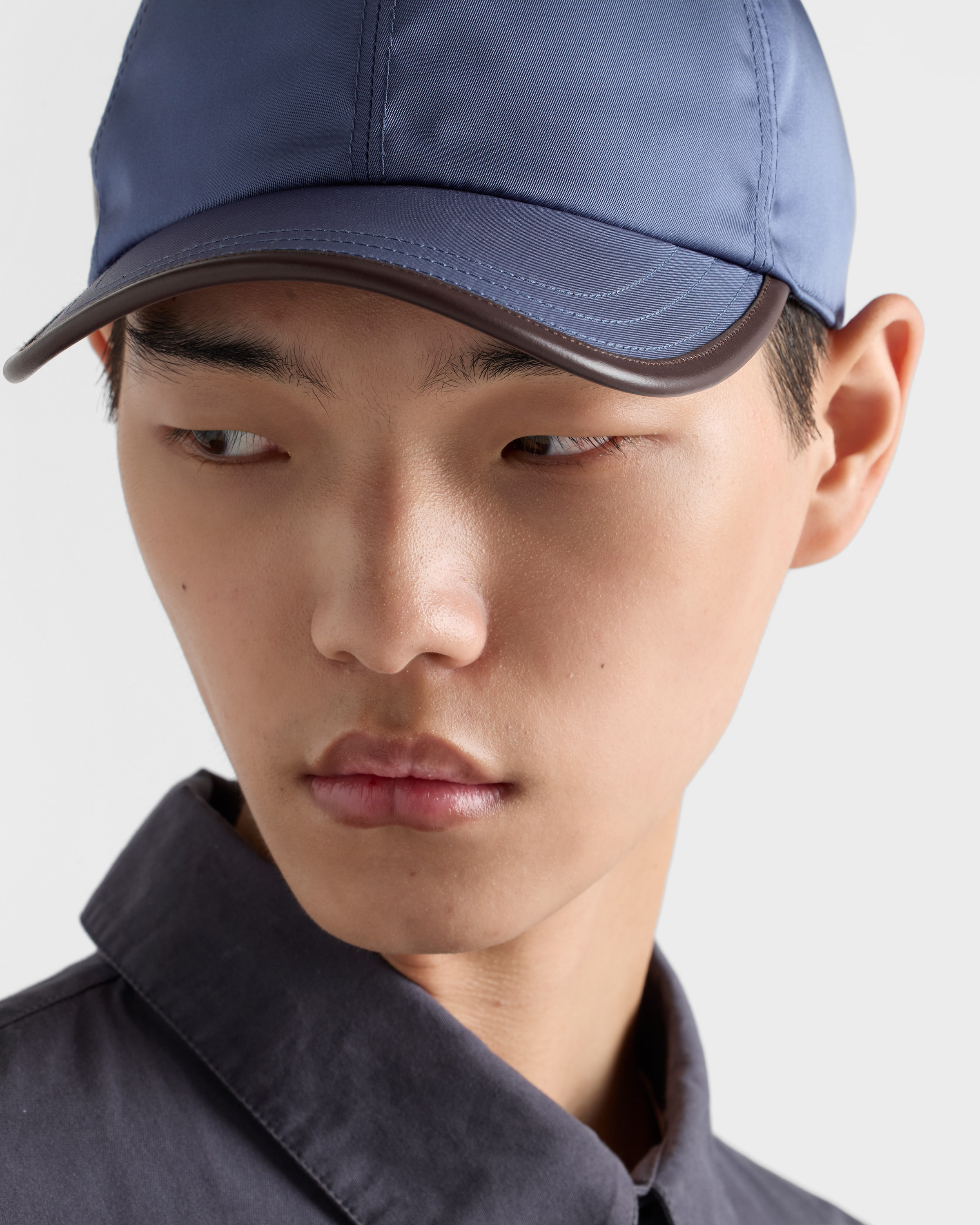 Re-Nylon and leather baseball cap - 4