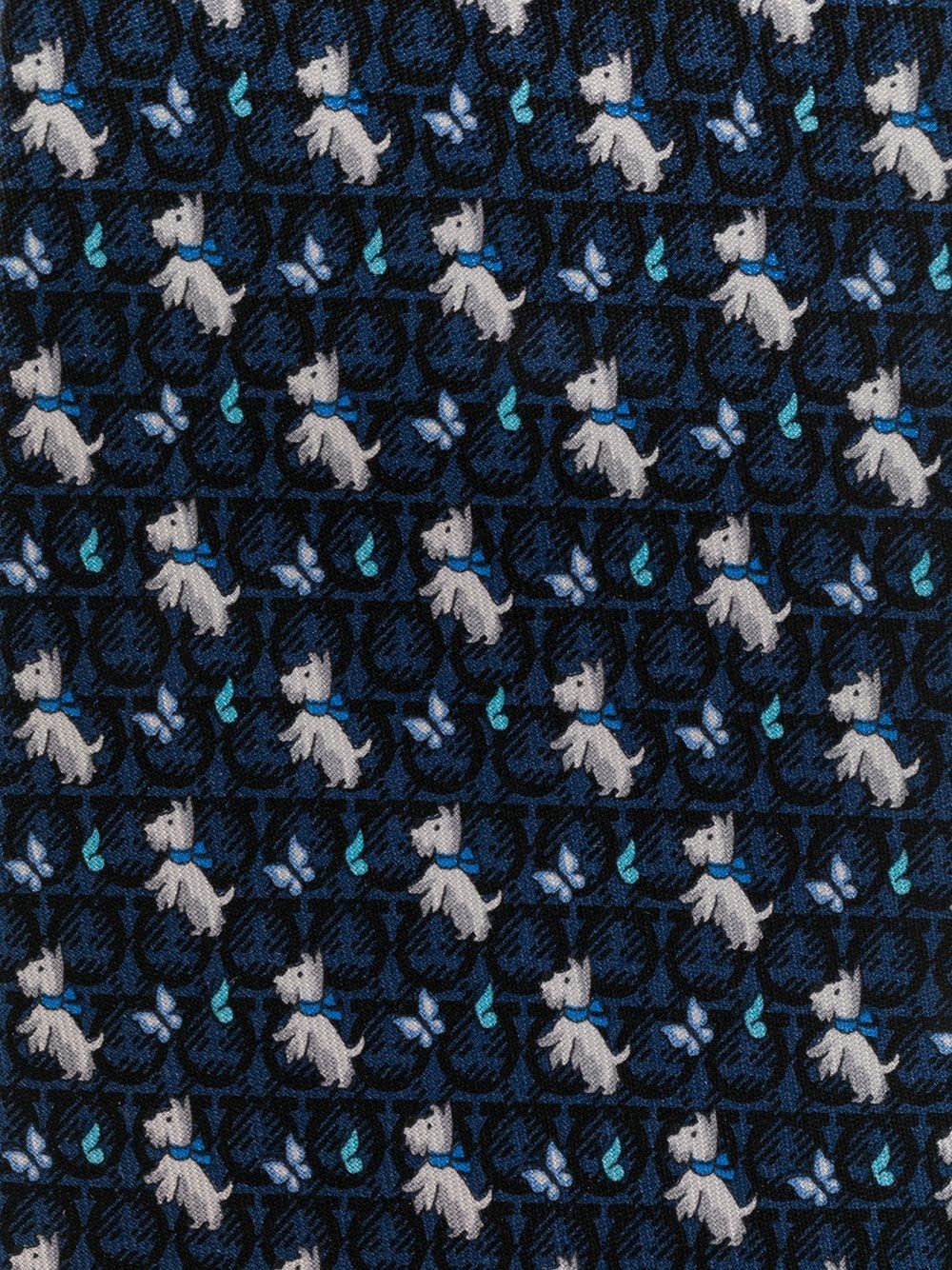 dog-print silk tie - 2