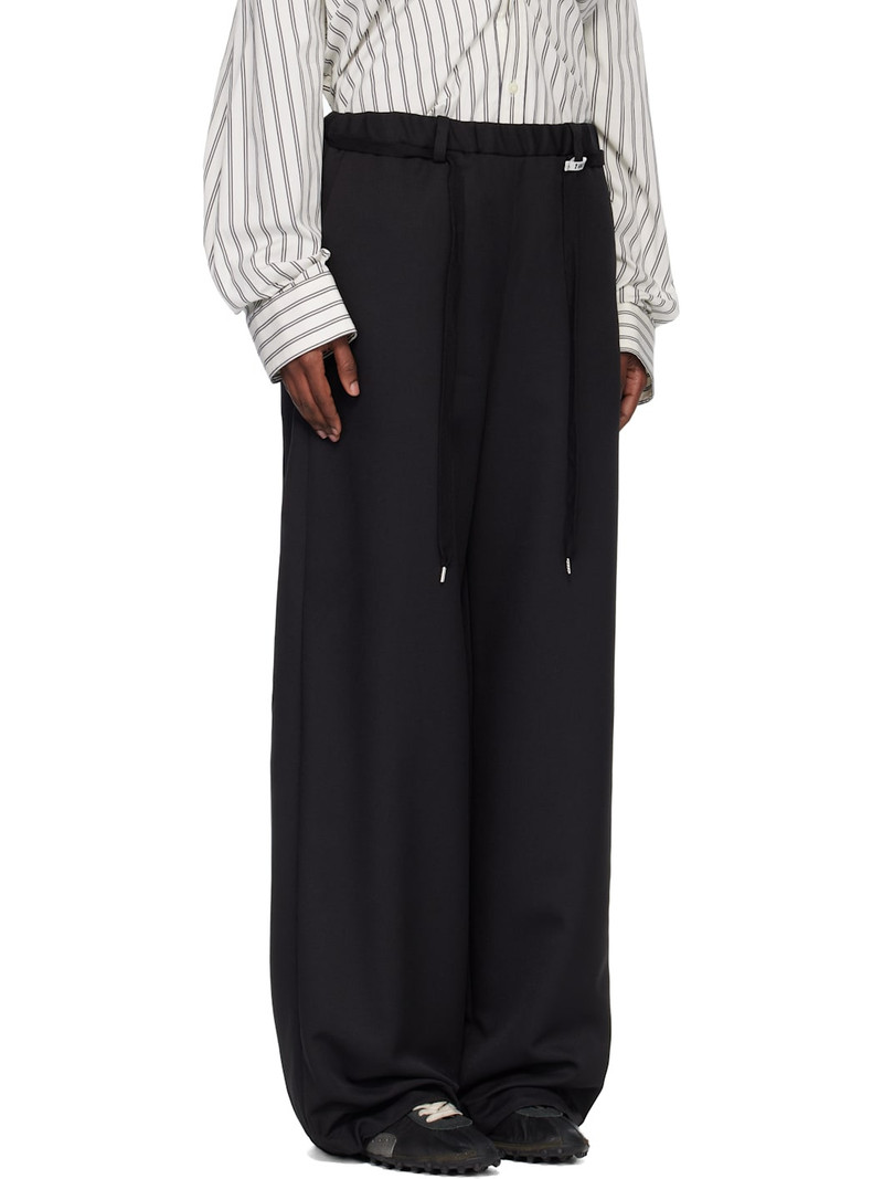 Black Wool-Like Easy Trousers 2