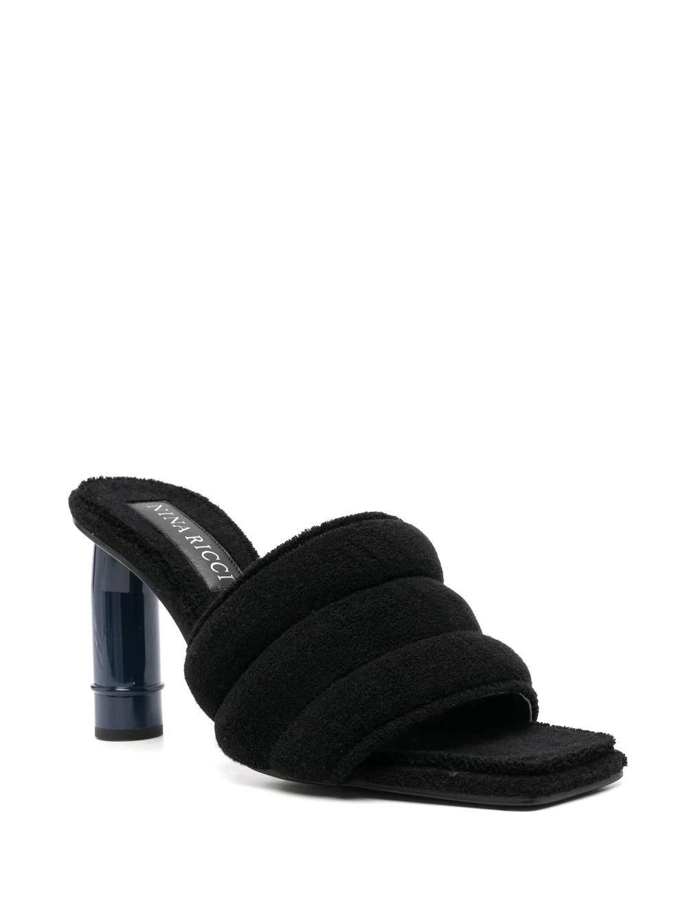 towelling square-toe mules - 2