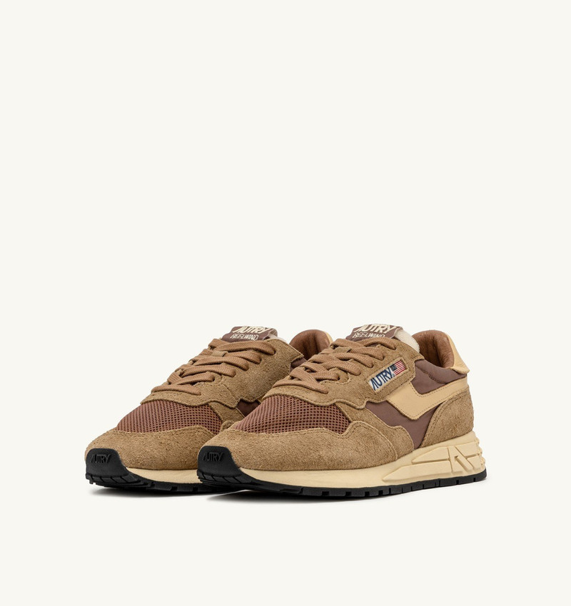 AUTRY REELWIND LOW SNEAKERS IN NYLON SUEDE AND LEATHER COLOR HIDE AND CHIPMUNK outlook