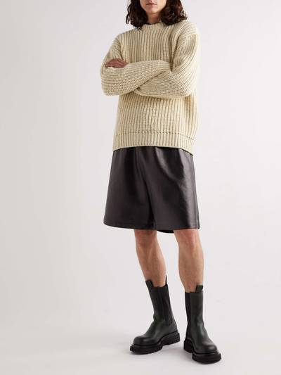 Raf Simons Metallic Ribbed Wool and Mohair-Blend Sweater outlook
