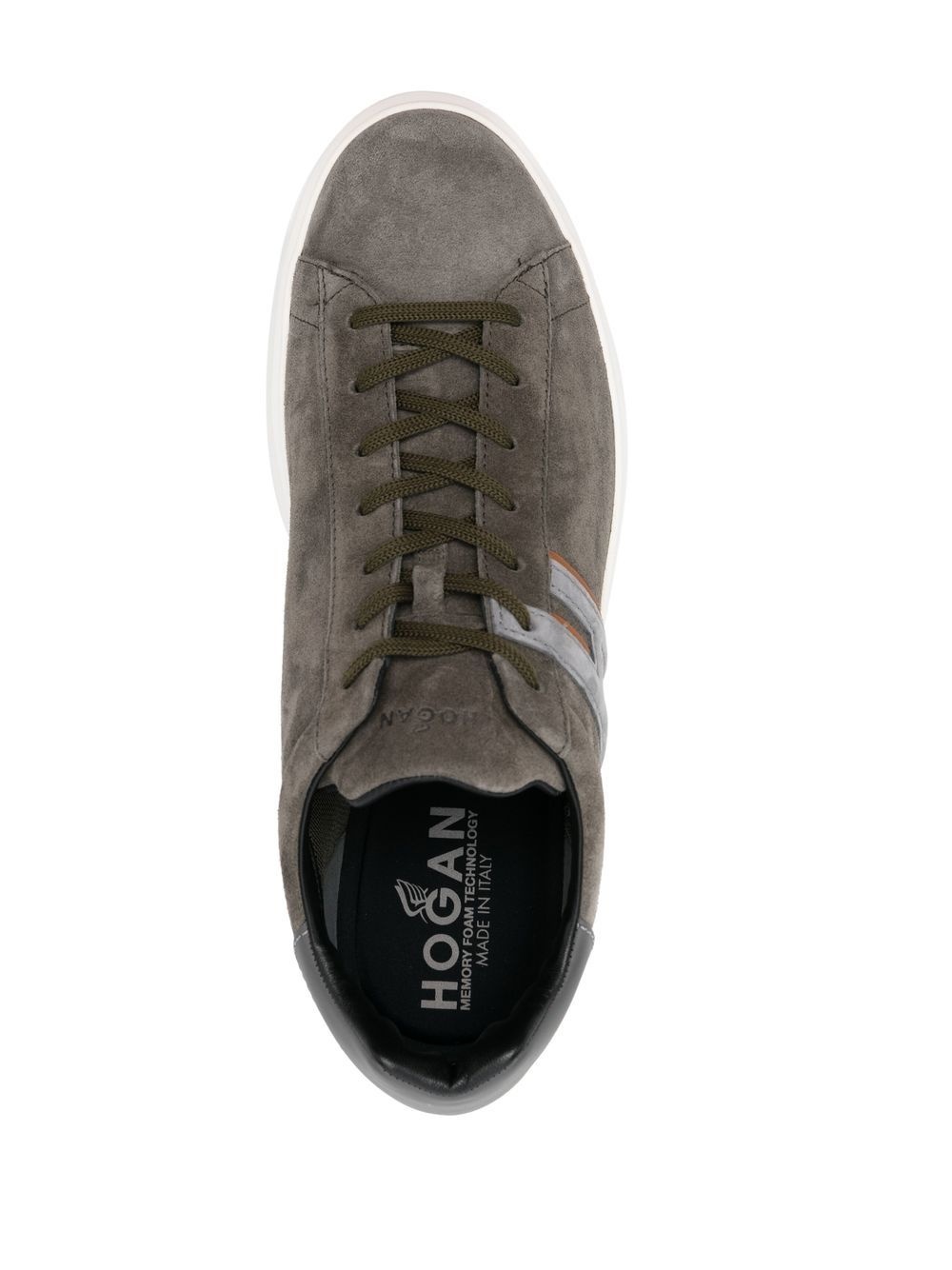 logo-patch low-top suede sneakers - 4