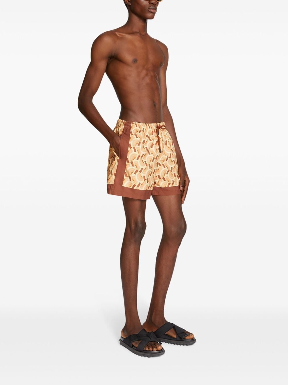 geometric-print swim shorts - 4
