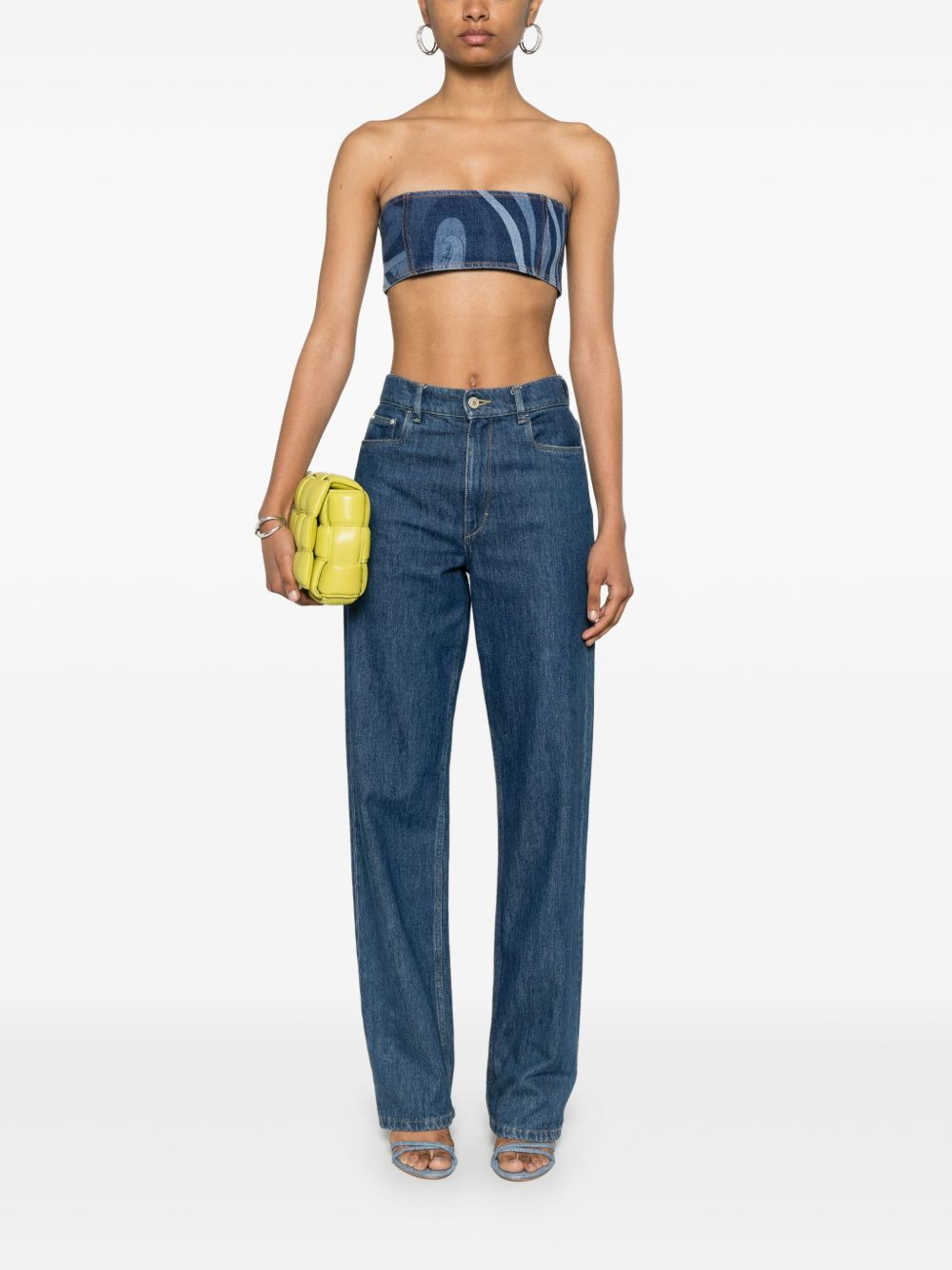 Marmo-print bandeau top - 2