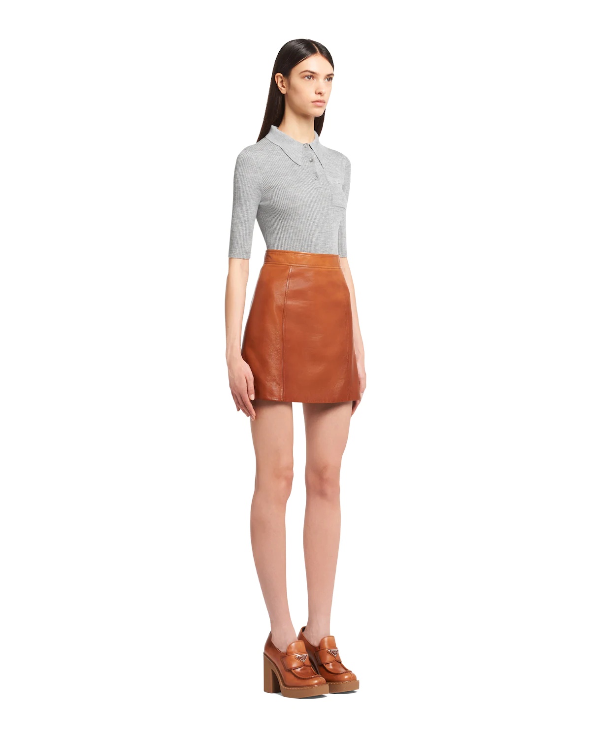 Nappa leather miniskirt - 3