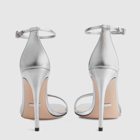 Gucci Double G Metallic Heeled Sandals - 2