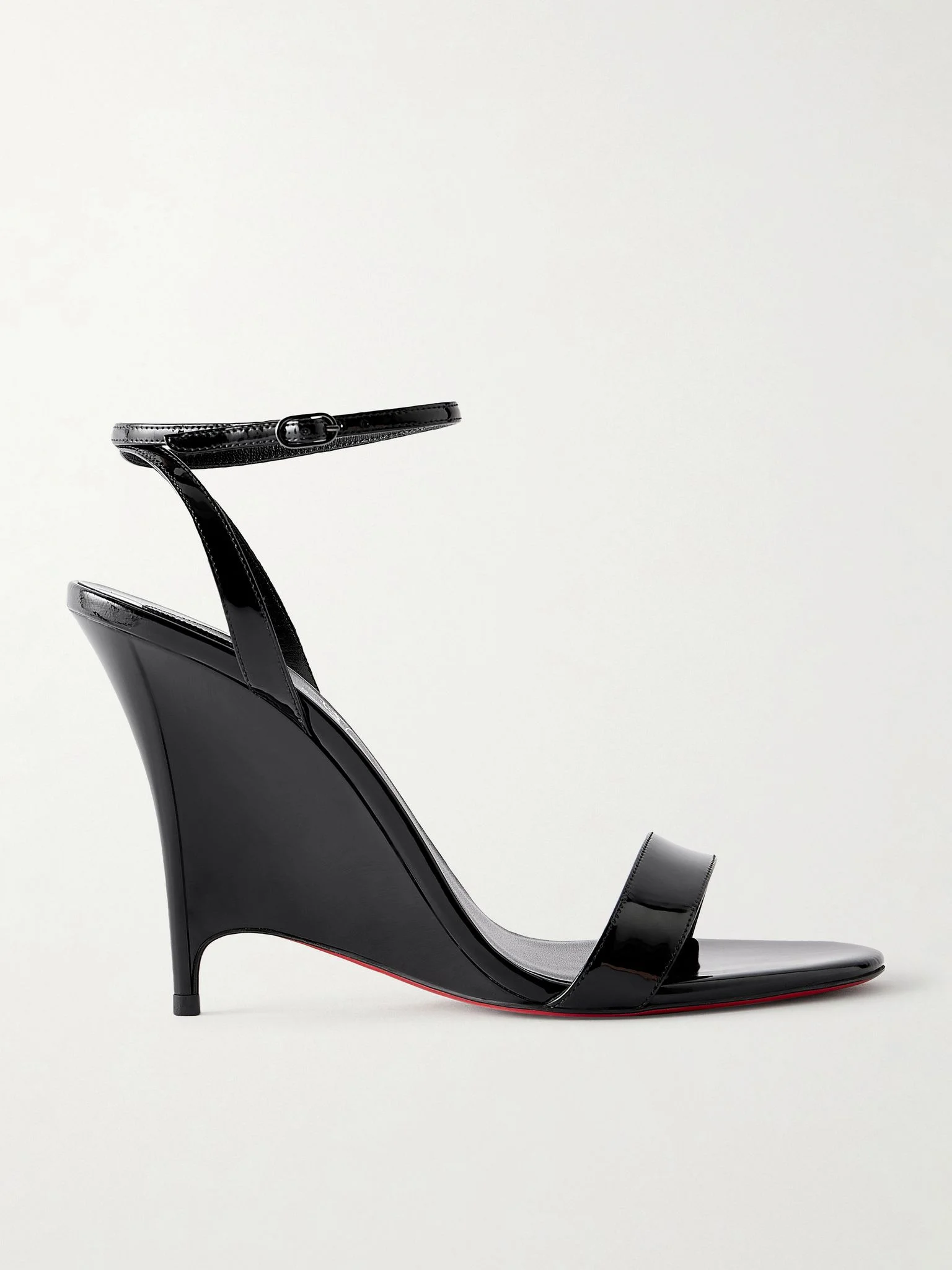 Zeezeenella 110 patent-leather wedge sandals Black - 1