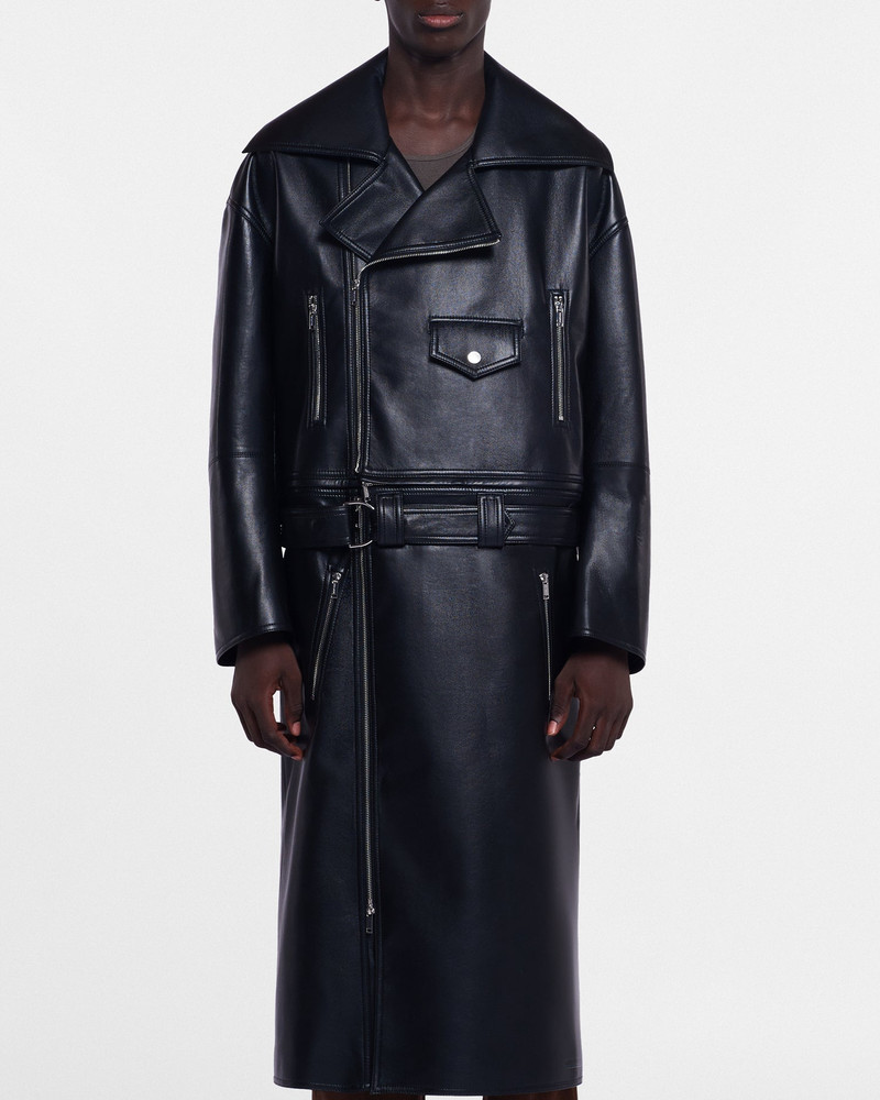 Regenerated Leather Biker Coat 7