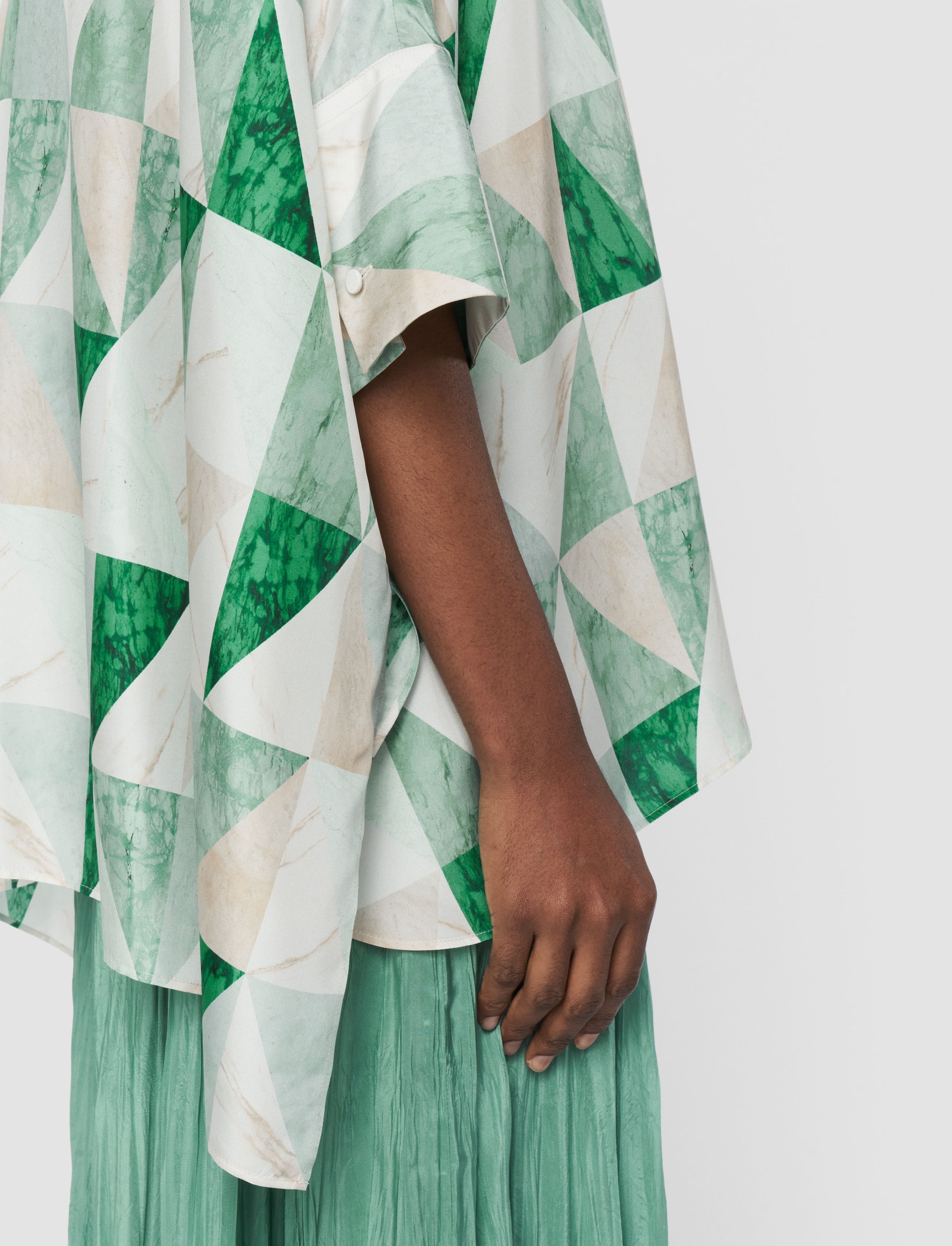 Arcole Marble Print Silk Shirt - 6