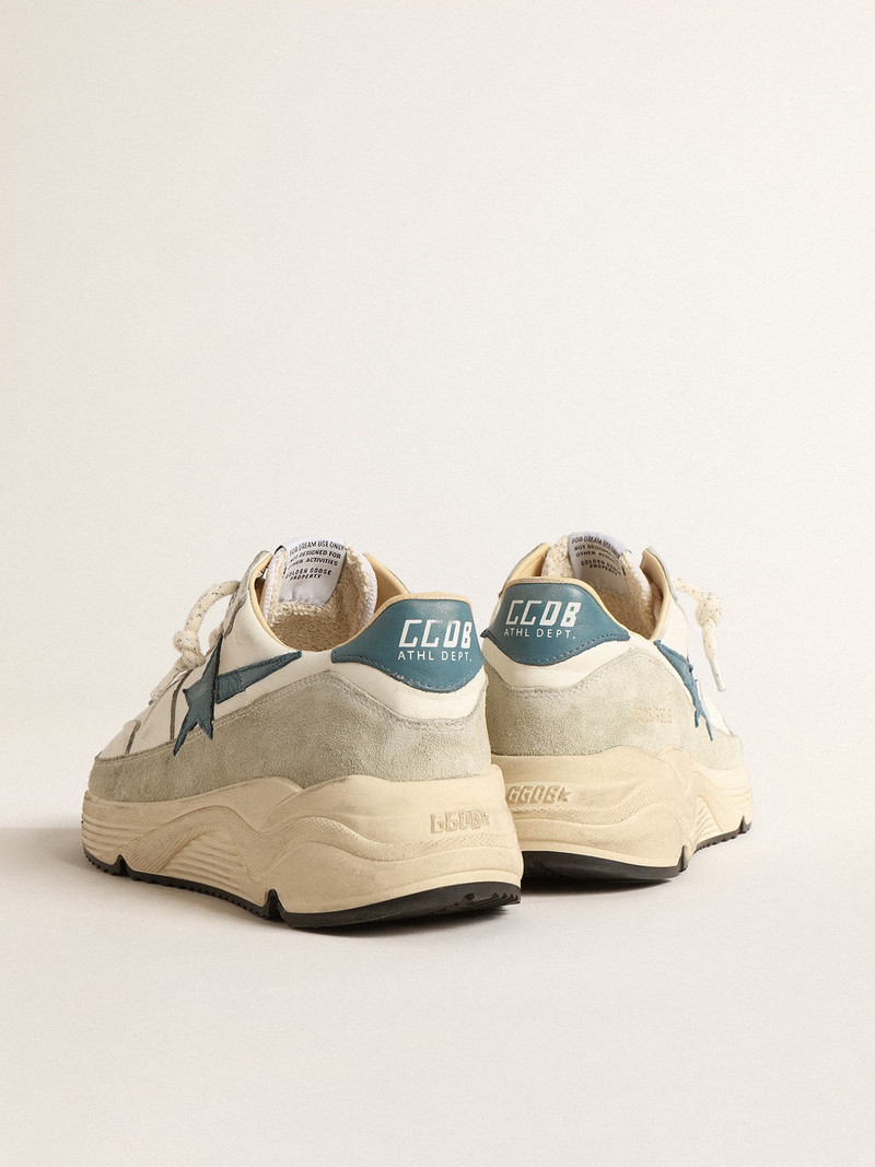Running Sole in nappa with blue leather star and suede insert 5