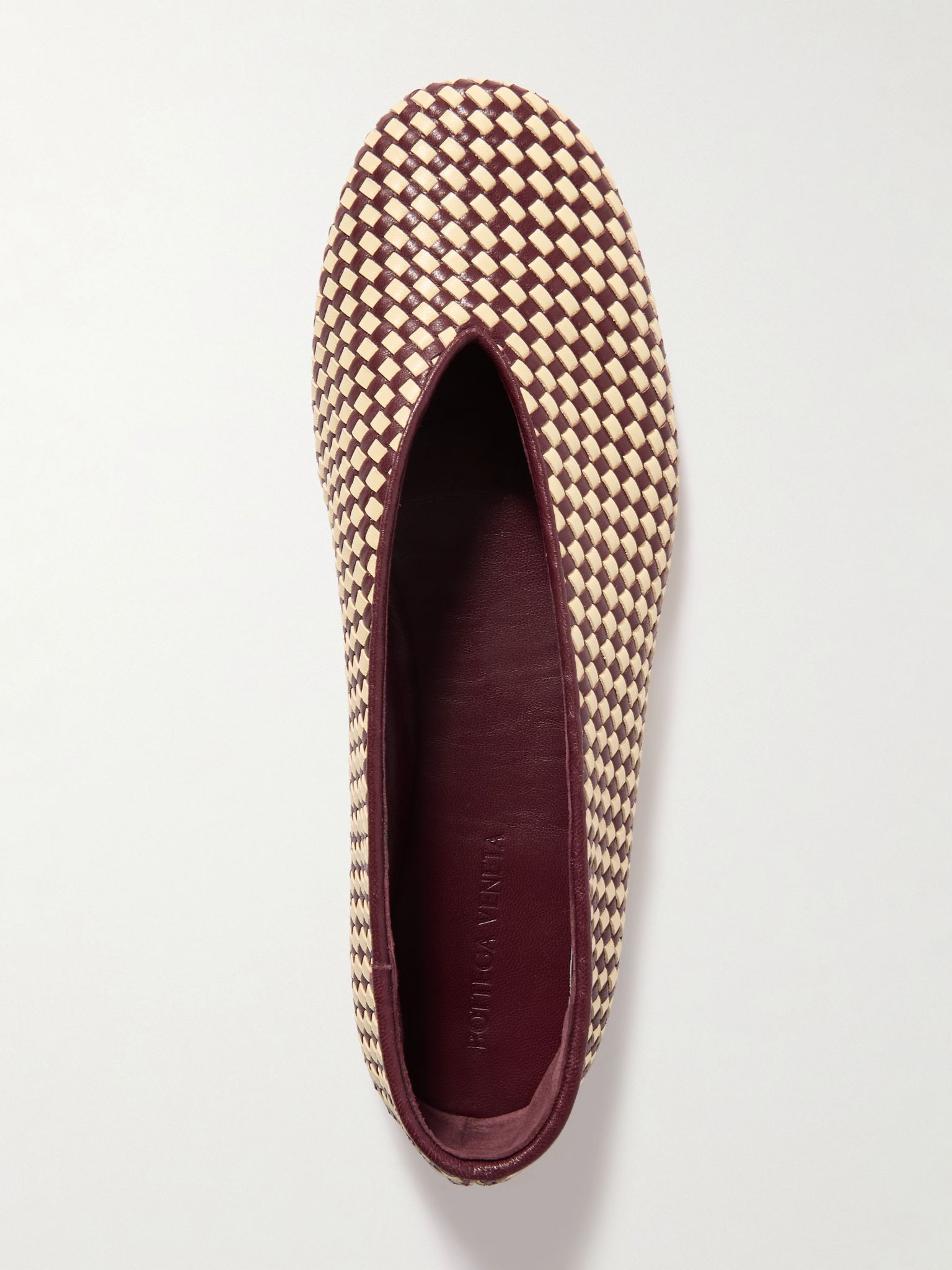 Two-tone intrecciato leather ballet flats Burgundy - 5
