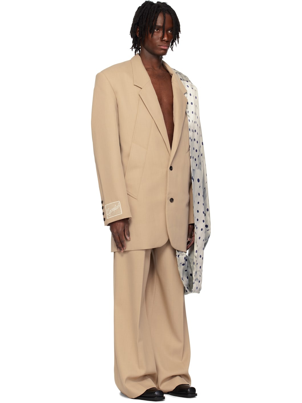 Beige Oversized Blazer - 2