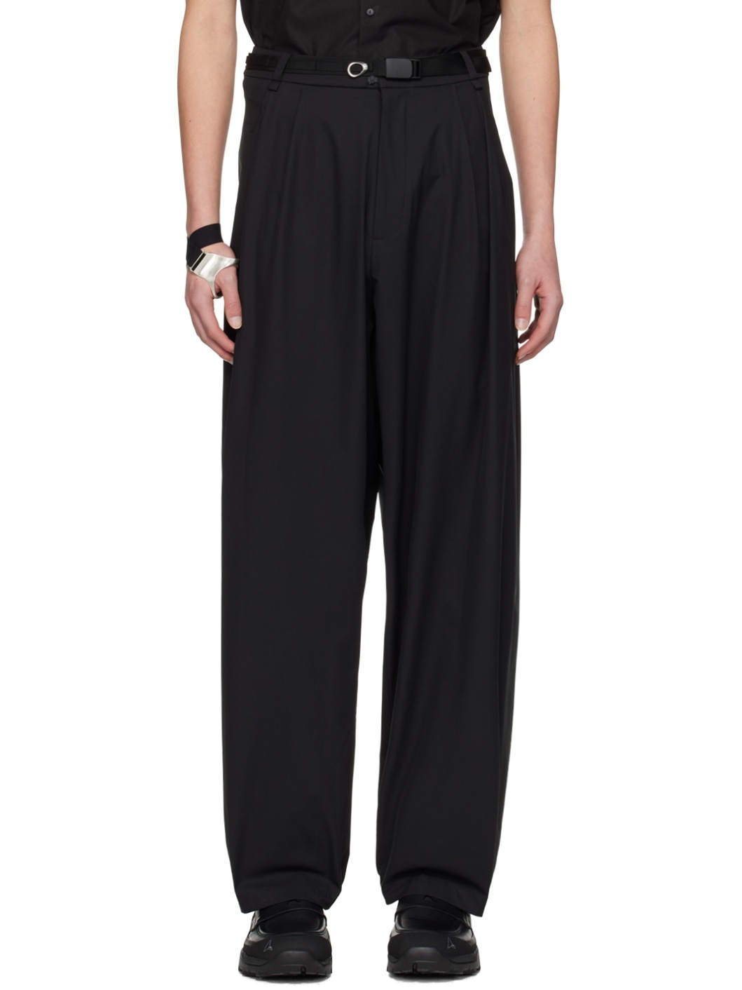 Black Wide Trousers - 1