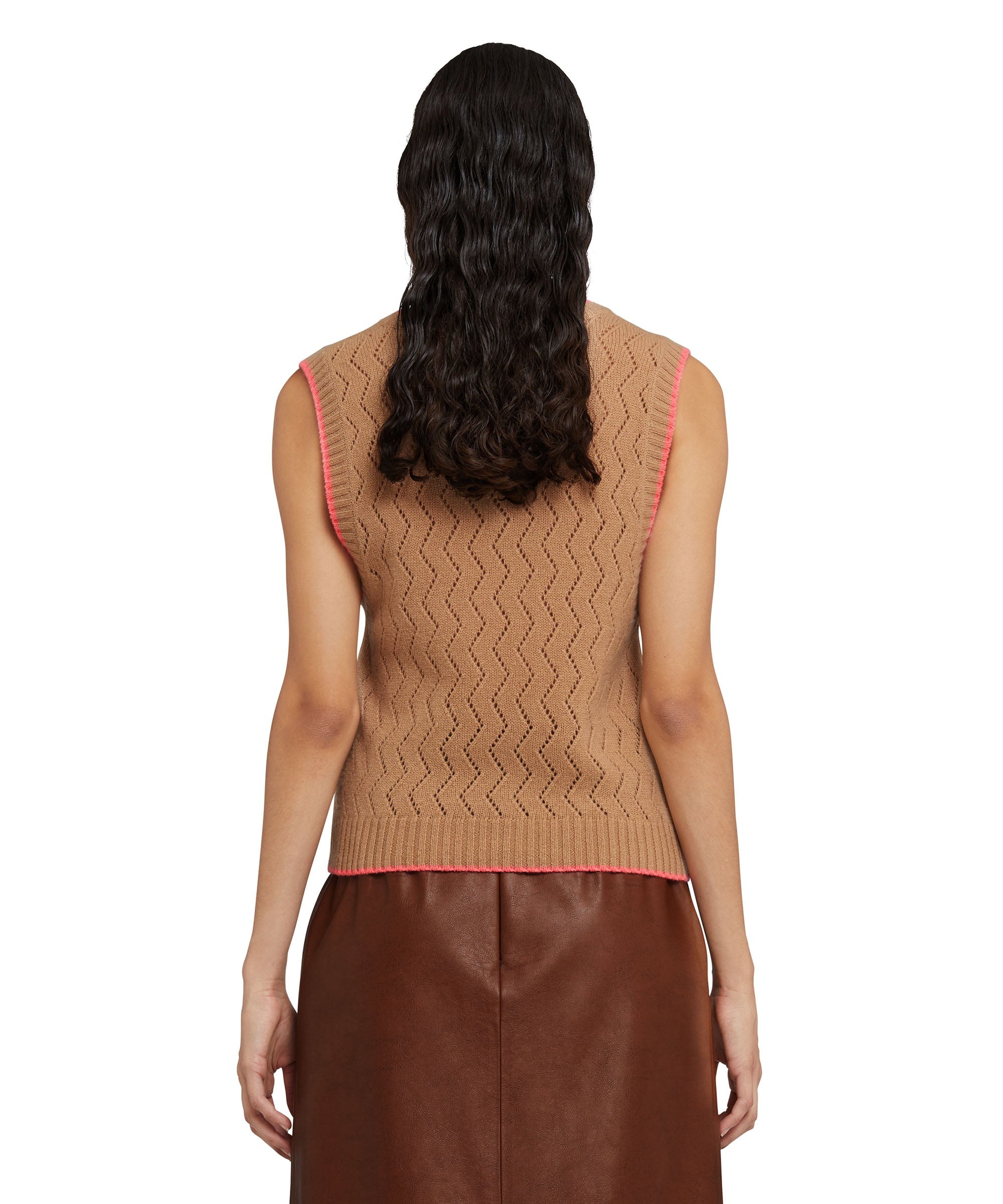 Wool and cashmere pointelle vest - 2