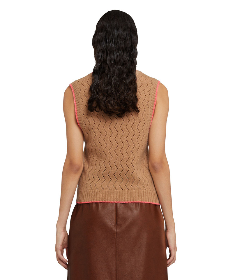 MSGM Wool and cashmere pointelle vest outlook