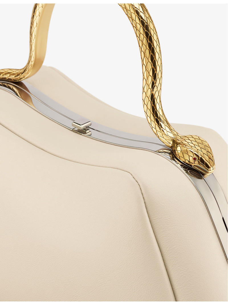Serpentine leather top-handle bag 3