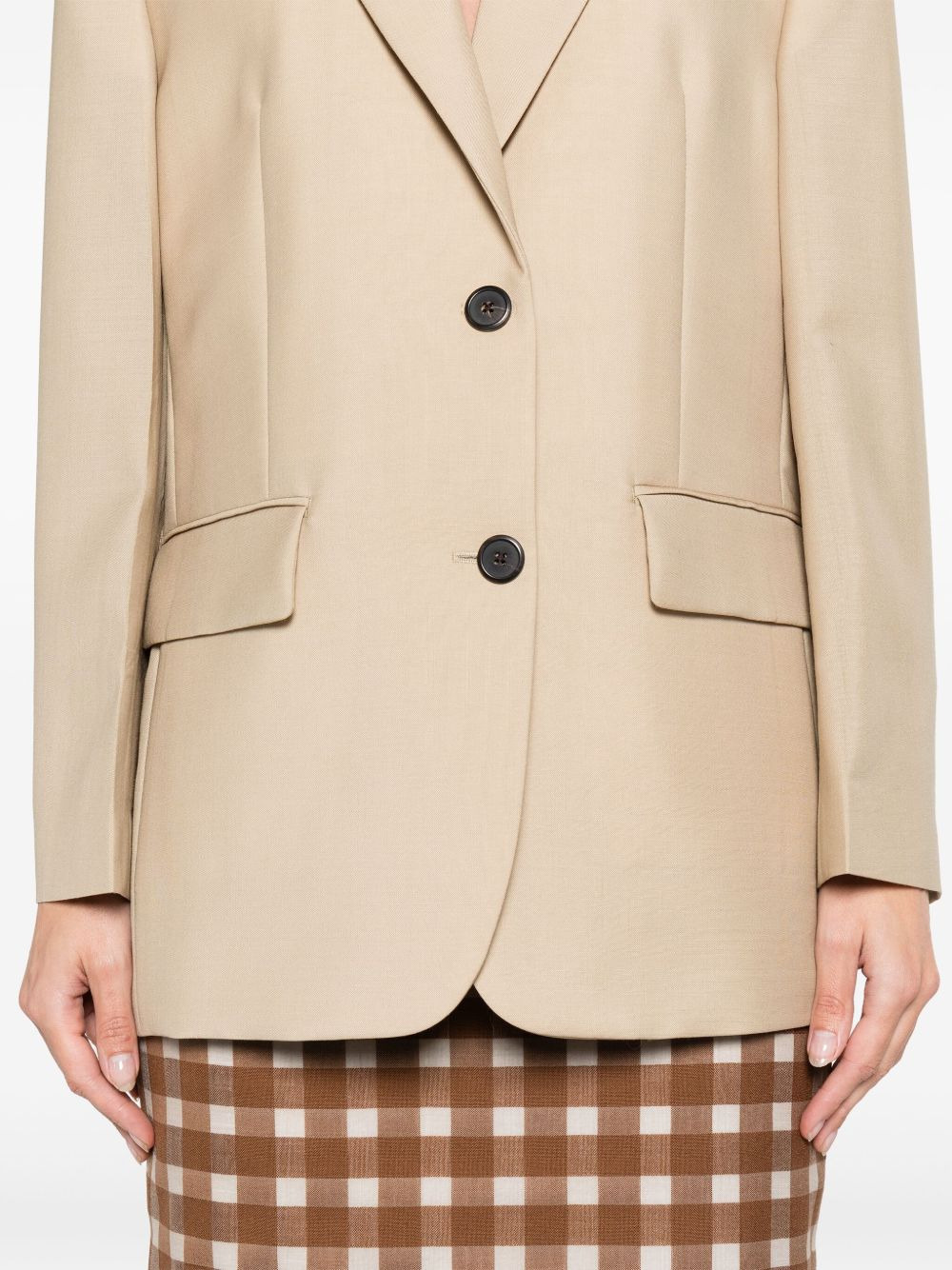 logo-triangle single-breasted blazer - 5