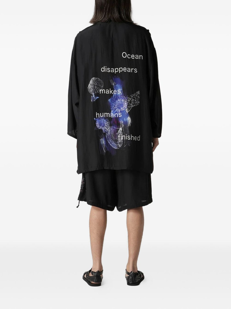 Yohji Yamamoto buttoned patterned silk jacket outlook