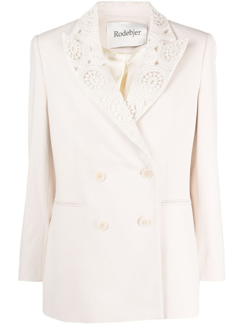 double-breasted crochet blazer 1
