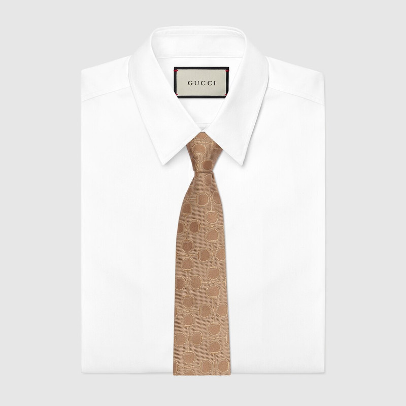 GUCCI Horsebit silk jacquard tie outlook