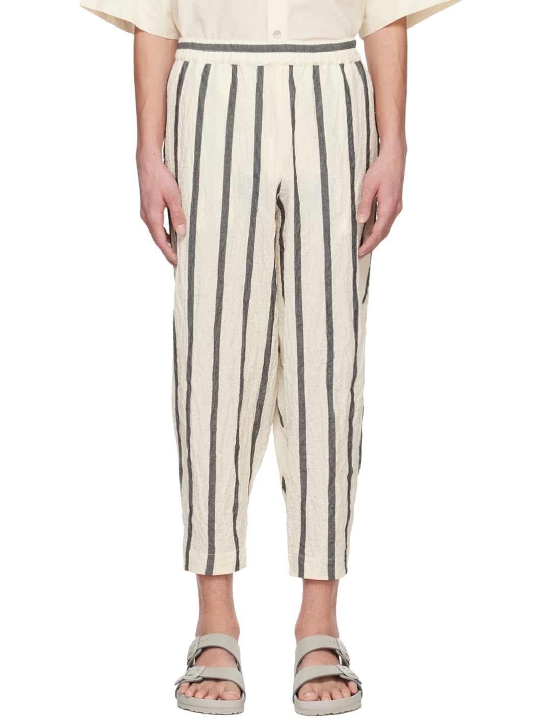 Beige & Black 'The Acrobat' Trousers - 1