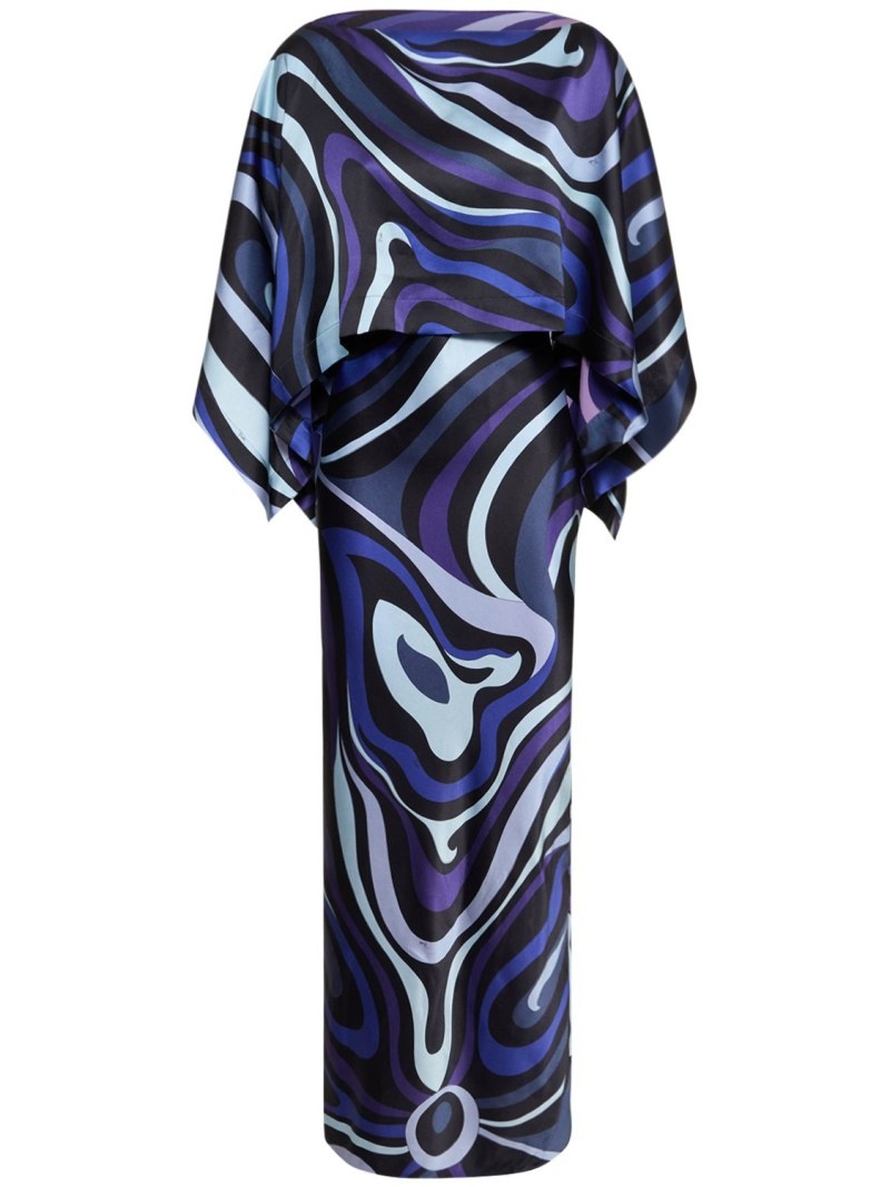 Marmo printed silk twill long dress - 1