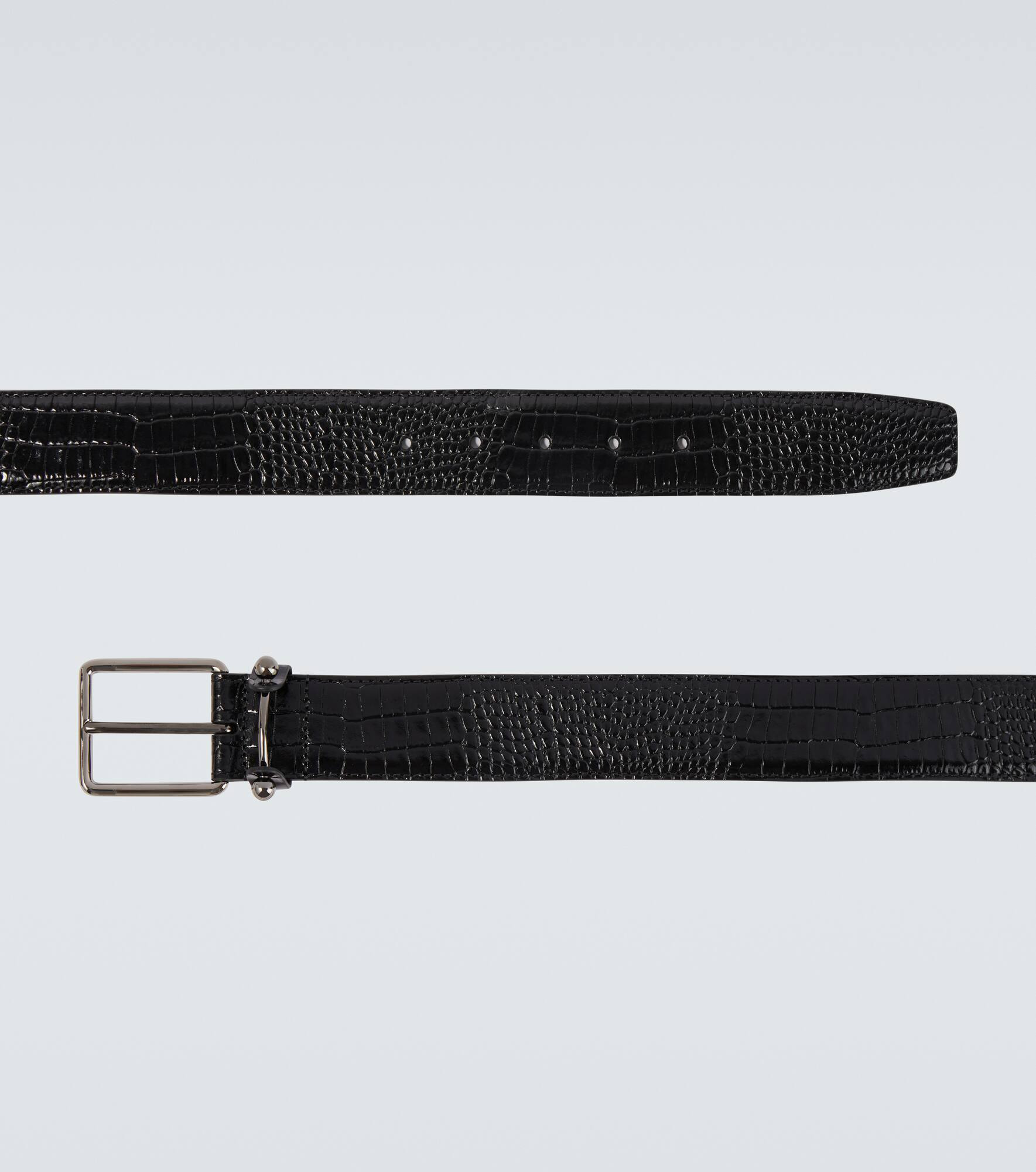 Croc-effect leather belt - 4
