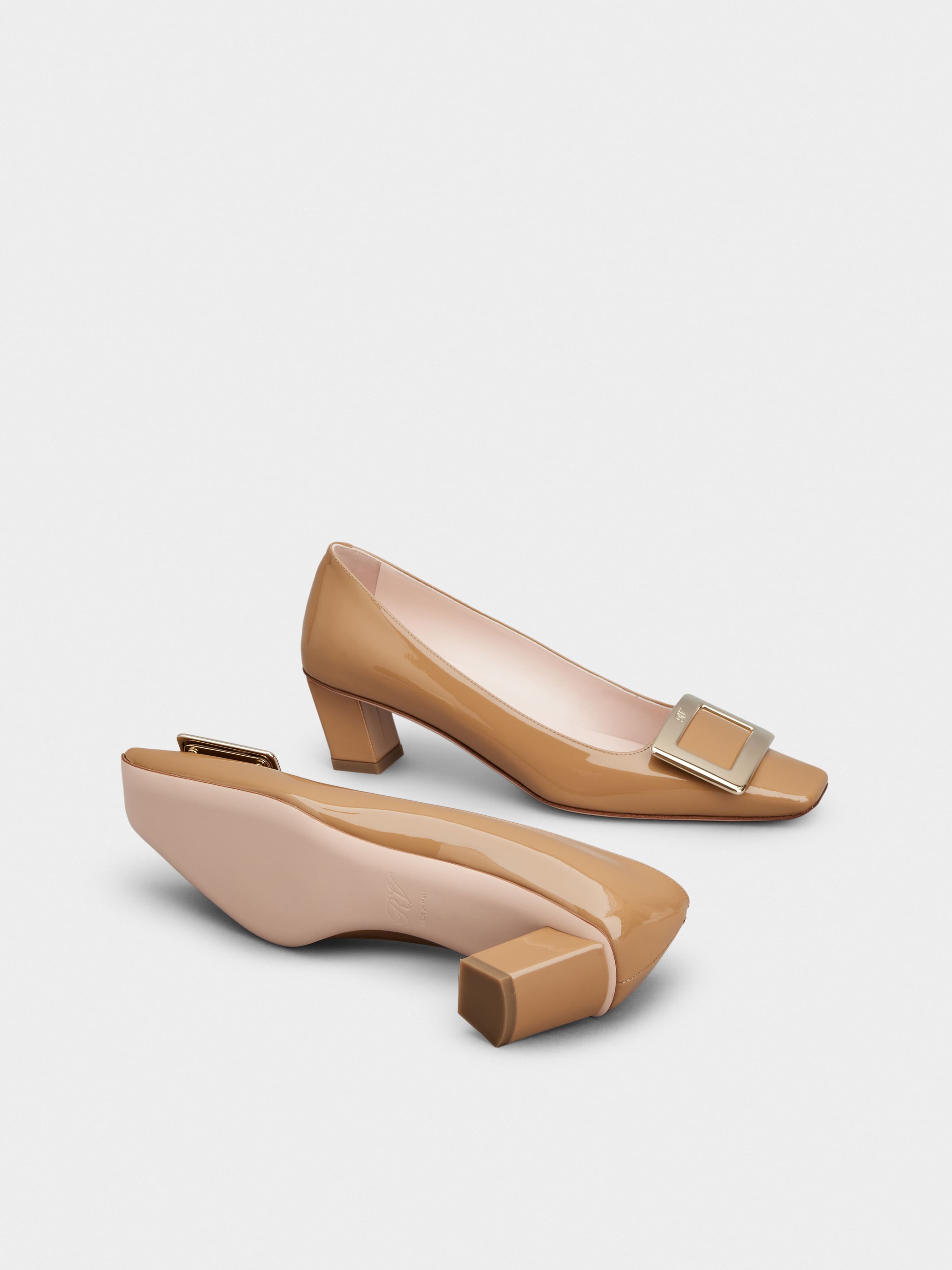 Belle Vivier Metal Buckle Pumps in Patent Leather - 6