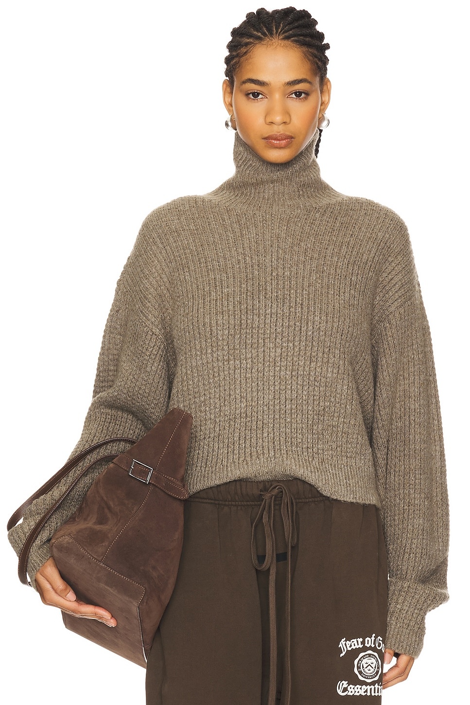 Cropped Turtleneck Sweater - 1